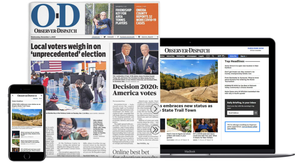 Utica Observer Dispatch Subscriptions & Home Delivery Subscriber Services